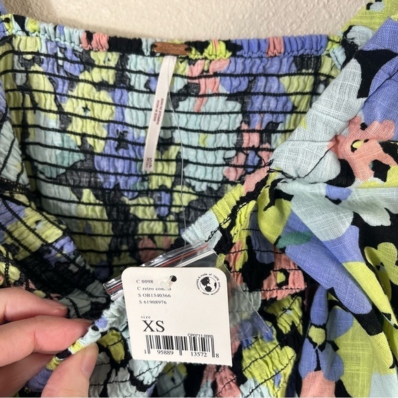 FREE PEOPLE Ariana Print Smocked Elastic Top OB1340366 - Picture 7 of 10